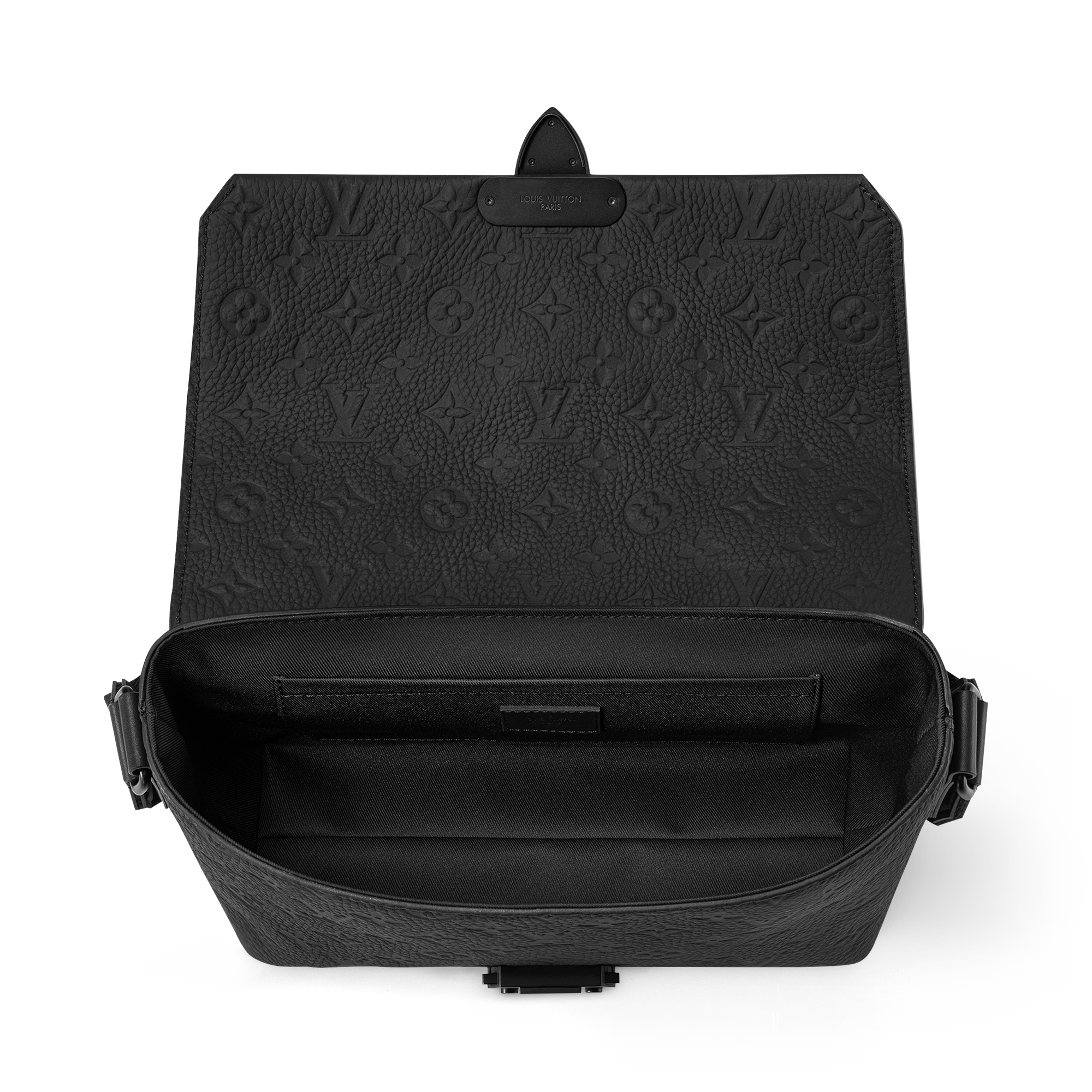S-Cape Messenger Bag - Luxury Monogram Taurillon Leather Black